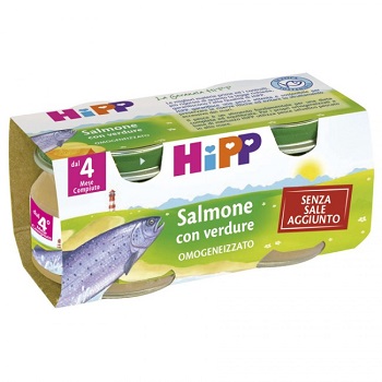 HIPP OMOGENEIZZATO SALMONE CON VERDURE 2X80 G - farmacialombardia.it