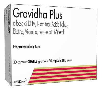 GRAVIDHA PLUS 30 CAPSULE GIALLE GIORNO + 30 CAPSULE BLU SERA - farmacialombardia.it