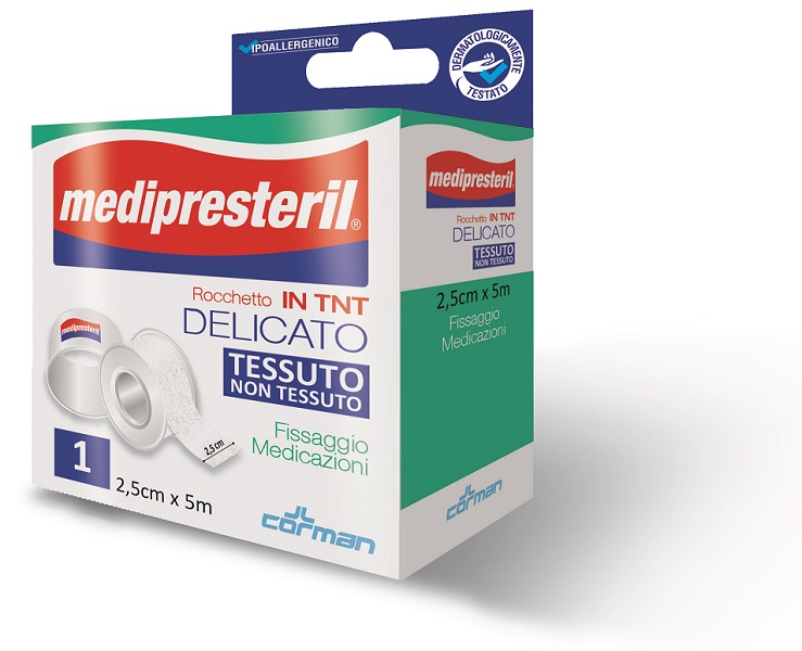 CEROTTO IN ROCCHETTO TESSUTO NON TESSUTO MEDIPRESTERIL 5X250CM - farmacialombardia.it
