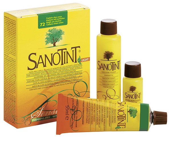 SANOTINT LIGHT TINTURA PER CAPELLI NUMERO 72 CASTANO CHIARO CENERE TUBO IN ASTUCCIO DI CARTONE 125 ML - farmacialombardia.it