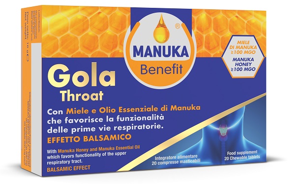 MANUKA BENEFIT GOLA THROAT 20 COMPRESSE MASTICABILI - farmacialombardia.it