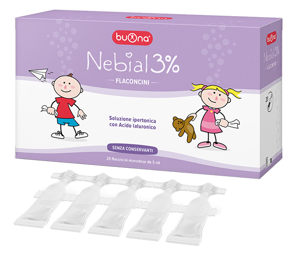NEBIAL FLACONCINI SOLUZIONE SALINA IPERTONICA DI SODIO CLORURO AL 3% CON ACIDO IALURONICO 20X5 ML - farmacialombardia.it