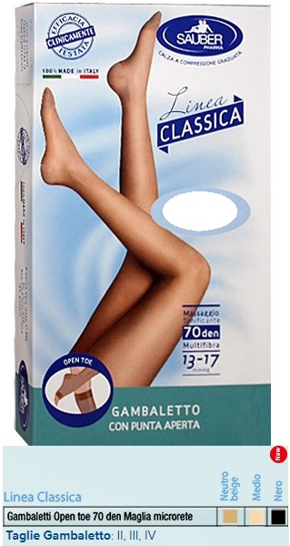 SAUBER GAMBALETTO OPEN TOE MAGLIA MICRORETE 70 DEN COLORE NEUTRO BEIGE TAGLIA 3 LINEA CLASSICA - farmacialombardia.it