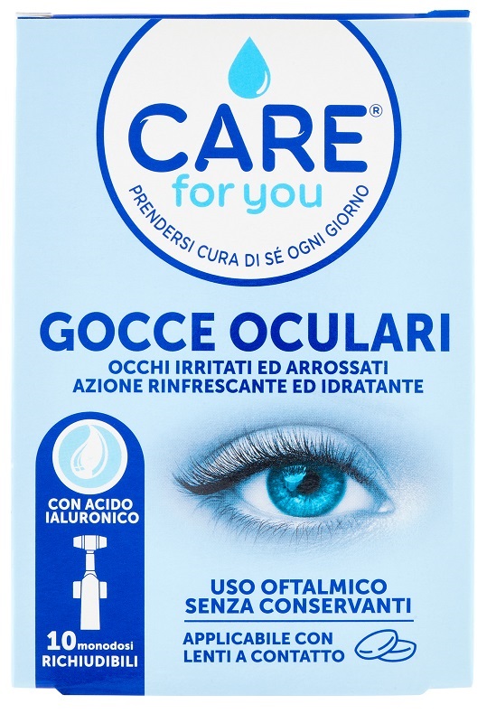CARE FOR YOU GOCCE OCULARI OCCHI IRRITATI ARROSSATI 10 MONODOSE DA 0,5 ML - farmacialombardia.it
