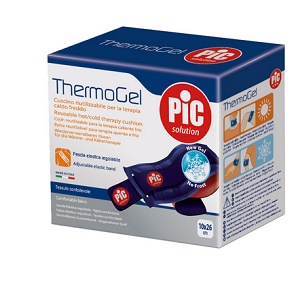 THERMOGEL CUSCINO TERAPIA CALDO FREDDO 10X26 CM CON FASCIA ELASTICA - farmacialombardia.it