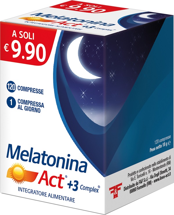 MELATONINA ACT +3 COMPLEX 120 COMPRESSE - farmacialombardia.it