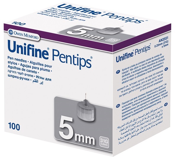 AGO PER PENNA DA INSULINA UNIFINE PENTIPS GAUGE 31 5 MM 100 PEZZI - farmacialombardia.it