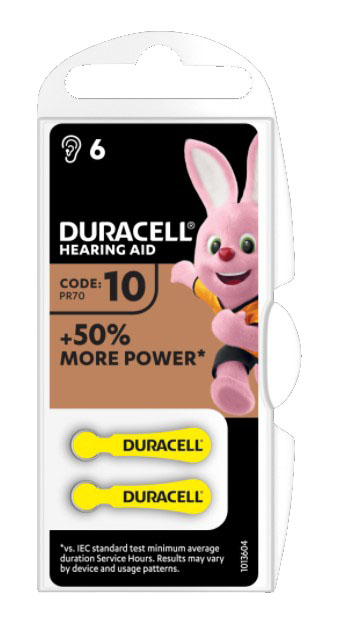 DURACELL ACTIVAIR HEARING AID EASY TAB 10 GIALLO BATTERIA PER APPARECCHIO ACUSTICO 6 PEZZI - farmacialombardia.it