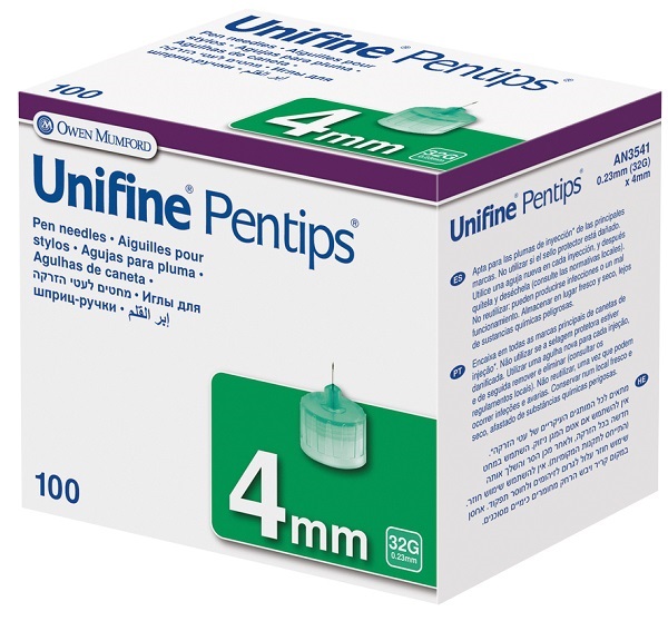 AGO PER PENNA DA INSULINA UNIFINE PENTIPS GAUGE 32 4 MM 100 PEZZI - farmacialombardia.it