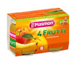 PLASMON OMOGENEIZZATO 4 FRUTTI 2 X 104 G - farmacialombardia.it