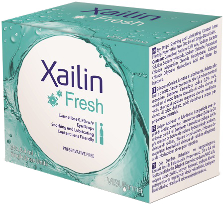 XAILIN FRESH GOCCE OCULARI CARBOSSIMETILCELLULOSA 0,5% 30 FLACONCINI MONODOSE 0,4 ML - farmacialombardia.it