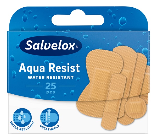 CEROTTO SALVELOX AQUA RESIST WATER RESISTANT MIX FORMATI ASSORTITI 25 PEZZI - farmacialombardia.it