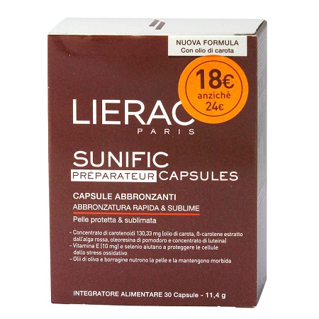 LIERAC SUNIFIC PREPARATEUR BLISTER 30 CAPSULE 12 G - farmacialombardia.it