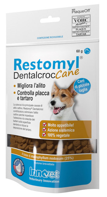 RESTOMYL DENTALCROC CANI PICCOLA TAGLIA BUSTA 60 G - farmacialombardia.it