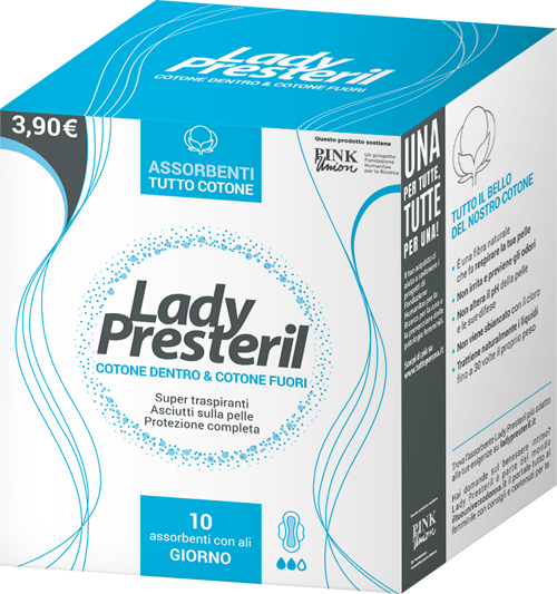 LADY PRESTERIL COTONE DENTRO & COTONE FUORI 10 ASSORBENTI CON ALI GIORNO PROMO - farmacialombardia.it