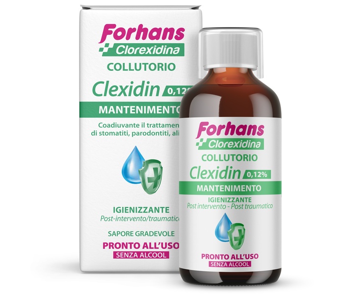FORHANS COLLUTORIO CON CLOREXIDINA 0,12 CLEXIDIN SENZA ALCOOL 200 ML - farmacialombardia.it