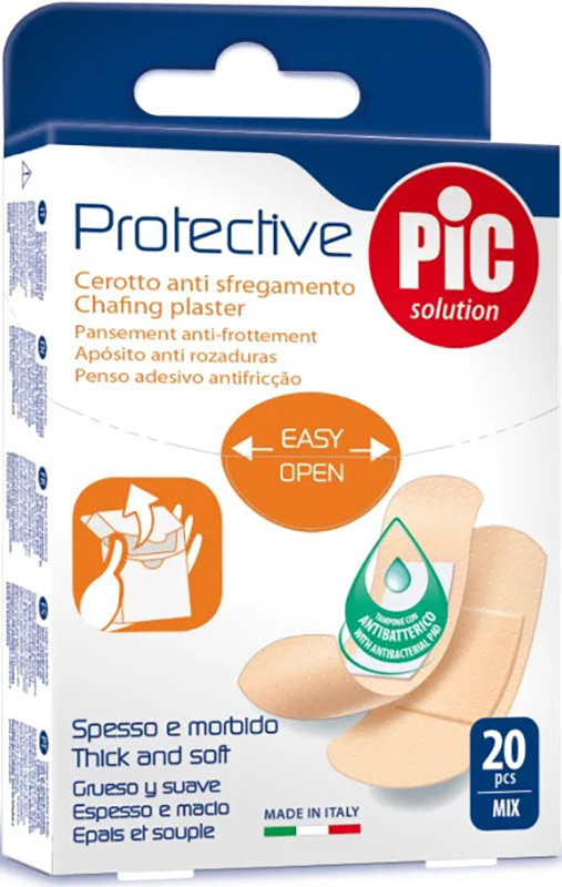 CEROTTO PIC PROTECTIVE MIX ANTIBATTERICO ANTISFREGAMENTO CON TAMPONE 20 PEZZI - farmacialombardia.it
