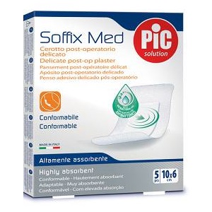 CEROTTO PIC SOFFIX MED IN TNT CON TAMPONE CENTRALE ASSORBENTE STERILE MONOUSO 10X6 CM ANTIBATTERICO 5 PEZZI - farmacialombardia.it