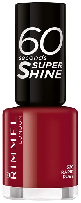 RIMMEL SMALTO 60 SECONDS SUPER SHINE 320 RAPID RUBY 8 ML - farmacialombardia.it