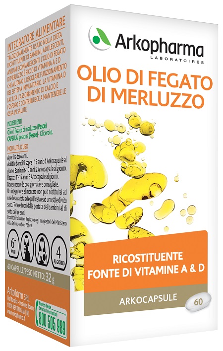 ARKO CAPSULE OLIO FEGATO MERLUZZO 60 CAPSULE - farmacialombardia.it