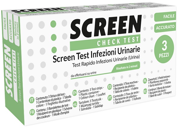 SCREEN TEST LEUCOCITI SANGUE NITRITO E PROTEINA URINA SCREEN TEST INFEZIONI VIE URINARIE 3 PEZZI - farmacialombardia.it
