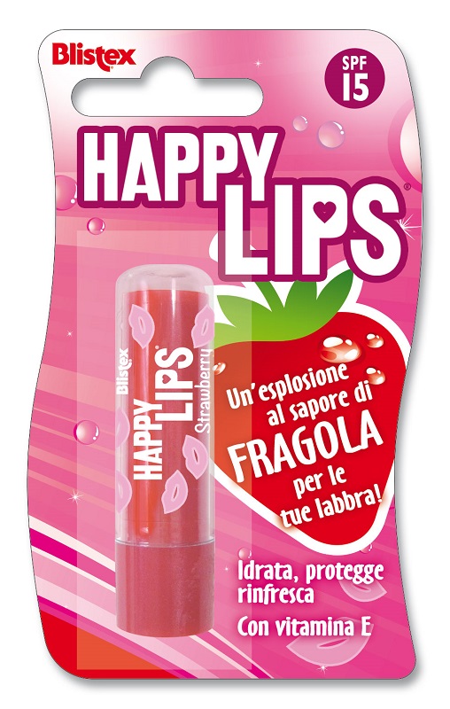 BLISTEX HAPPY LIPS FRAGOLA SPF 15 3,7 G - farmacialombardia.it