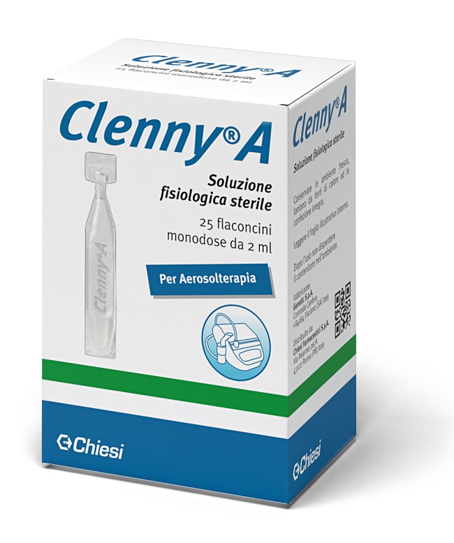 CLENNY A SOLUZIONE FISIOLOGICA STERILE PER AEROSOLTERAPIA 25 FLACONCINI MONODOSE DA 2 ML - farmacialombardia.it