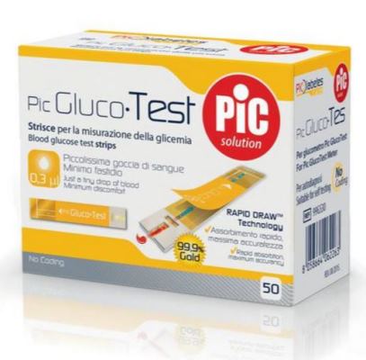 STRISCE MISURAZIONE GLICEMIA PIC GLUCOTEST 50 PEZZI - farmacialombardia.it