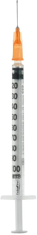 SIRINGA PER INSULINA EXTRAFINE 1ML 100 UI AGO REMOVIBILE 25 GAUGE 0,5X16 MM 1 PEZZO - farmacialombardia.it
