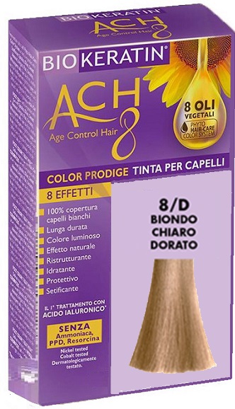 BIOKERATIN ACH8 COLOR PRODIGE 8/D BIONDO CHIARO DORATO - farmacialombardia.it