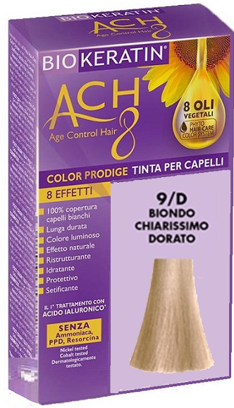 BIOKERATIN ACH8 COLOR PRODIGE 9/D BIONDO CHIARISSIMO DORATO - farmacialombardia.it