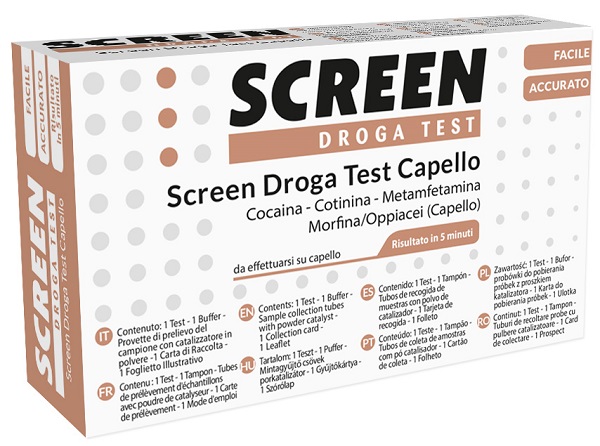 SCREEN DROGA TEST 4 SOSTANZE TRAMITE CAPELLI TEST ANTIDROGA CAPELLO - farmacialombardia.it