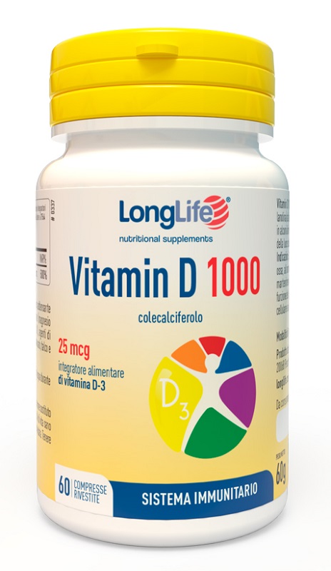 LONGLIFE VITAMIN D 1000UI 60 COMPRESSE RIVESTITE - farmacialombardia.it