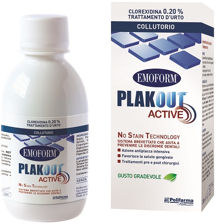 EMOFORM PLAK OUT ACTIVE CLOREXIDINA 0,20% COLLUTORIO 200 ML - farmacialombardia.it
