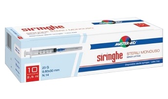 SIRINGA PER VENIPUNTURA MASTER-AID 5 ML GAUGE 23 10 PEZZI - farmacialombardia.it
