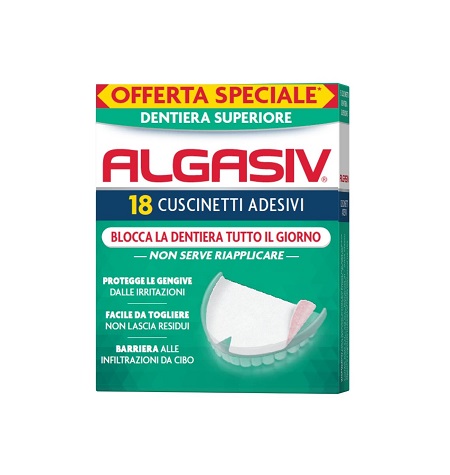 ALGASIV ADESIVO PER PROTESI DENTARIA SUPERIORE 15 PEZZI OFFERTA SPECIALE + 3 PEZZI - farmacialombardia.it