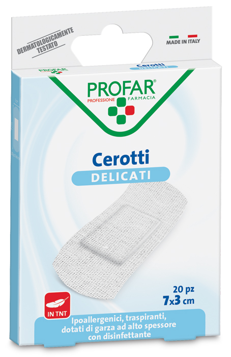 CEROTTO TESSUTO NON TESSUTO DELICATO GRANDI 7X3 CM 20 PEZZI PROFAR - farmacialombardia.it
