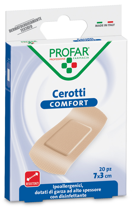 CEROTTO COMFORT GRANDE 7X3 CM 20 PEZZI PROFAR - farmacialombardia.it
