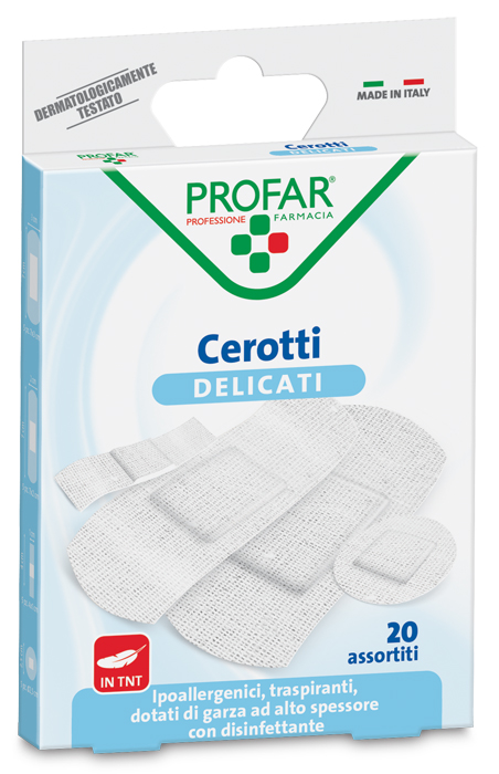 CEROTTO TESSUTO NON TESSUTO DELICATO ASSORTITI 20 PEZZI PROFAR - farmacialombardia.it
