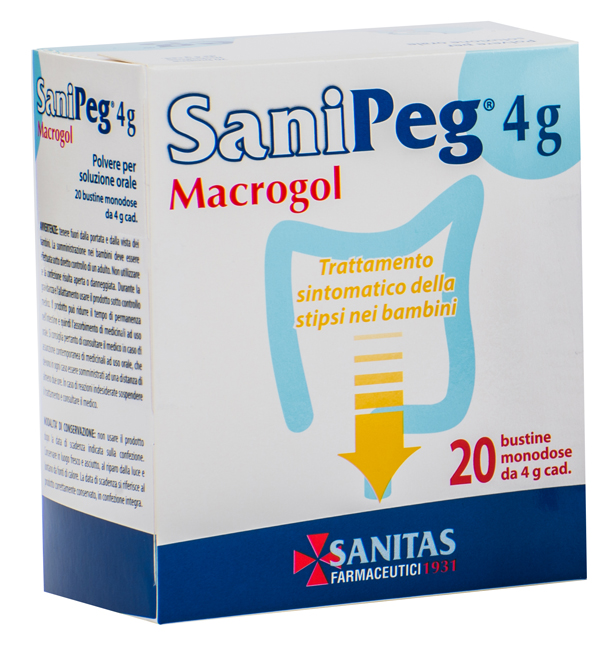 SANIPEG MACROGOL POLVERE PER SOLUZIONE ORALE 20 BUSTINE DA 4 G - farmacialombardia.it