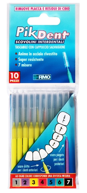 PIKDENT STUZZICOLINO 3 GIALLO 10 PEZZI - farmacialombardia.it
