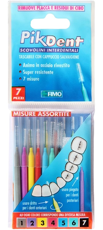 PIKDENT STUZZICOLINO 1 BUSTINA CON 7 MISURE ASSORTITE - farmacialombardia.it