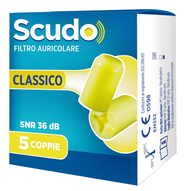 SCUDO FILTRO AURICOLARE CLASSICO SNR 36 DB 7-12MM 5 PAIA - farmacialombardia.it
