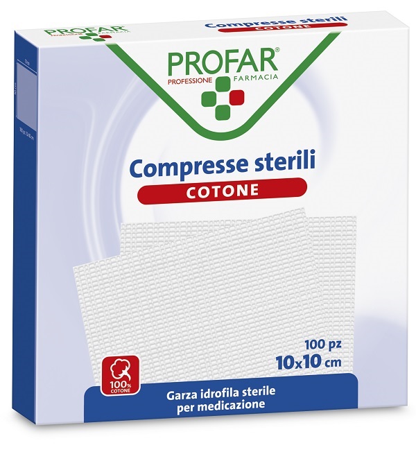 GARZA IDROFILA PROFAR COMPRESSA STERILE 10X10 CM 100 PEZZI - farmacialombardia.it