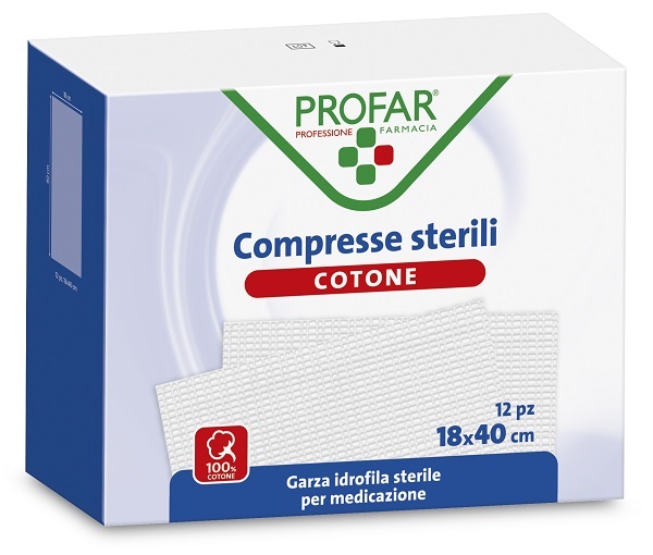 GARZA IDROFILA PROFAR COMPRESSA STERILE 18X40 CM 12 PEZZI - farmacialombardia.it