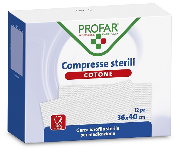 GARZA IDROFILA PROFAR COMPRESSA STERILE 36X40 CM 12 PEZZI - farmacialombardia.it