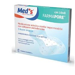 MEDICAZIONE MEDS PORE ADESIVA IMPERMEABILE 10X15CM 5 PEZZI - farmacialombardia.it