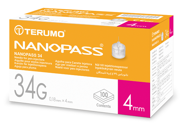 AGO PER PENNA DA INSULINA NANOPASS 34 GAUGE LUNGHEZZA 4 MM 100 PEZZI - farmacialombardia.it