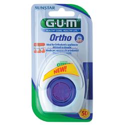 GUM ORTHO FLOSS FILO SPUGNOSO 50 PEZZI - farmacialombardia.it