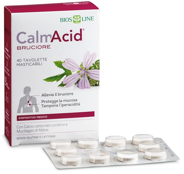 BIOSLINE CALMACID BRUCIORE 40 TAVOLETTE MASTICABILI - farmacialombardia.it